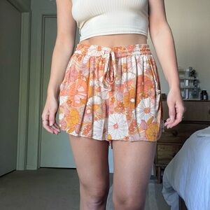Volcom Floral Orange and White Shorts